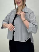 شومیز باکسی راه راه سها کد 3147