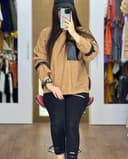شومیز کبریتی جیب چرم مرجان کد 3049